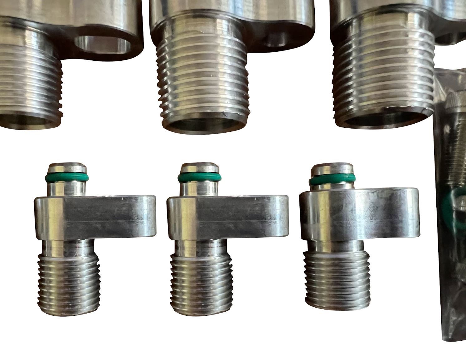 Jack Spania Racing B Series AC fittings and adapters for Honda Civic Si EK EG air conditioning line engine parts.