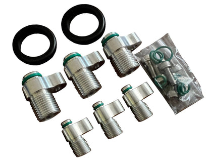 Honda Civic Acura B Series AC fittings adapters line for air conditioning, compatible with EK and EG models, by Jack Spania Racing.