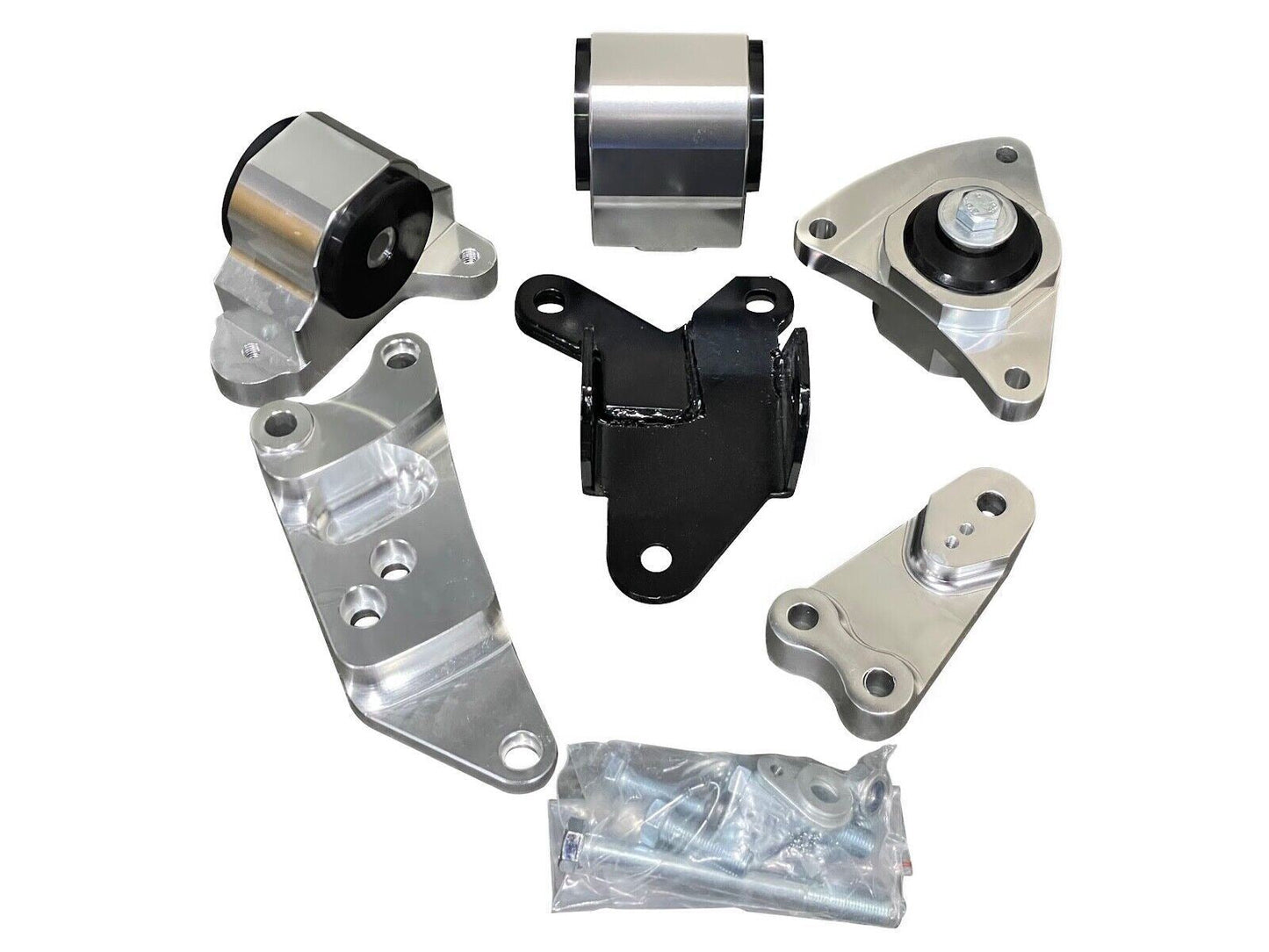 Jack Spania Racing billet K20 K Series engine swap motor mount kit for Acura RSX DC5 Type S, 2002-2006.