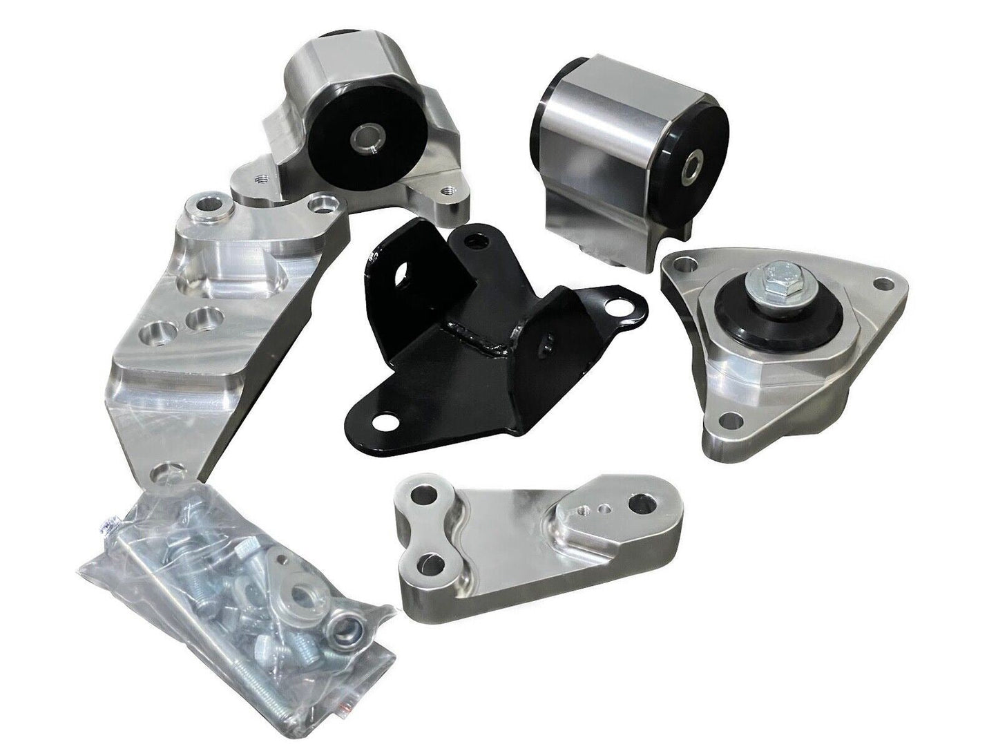 Jack Spania Racing billet K20 K Series engine swap motor mount kit for Acura RSX DC5 Type S, 2002-2006.