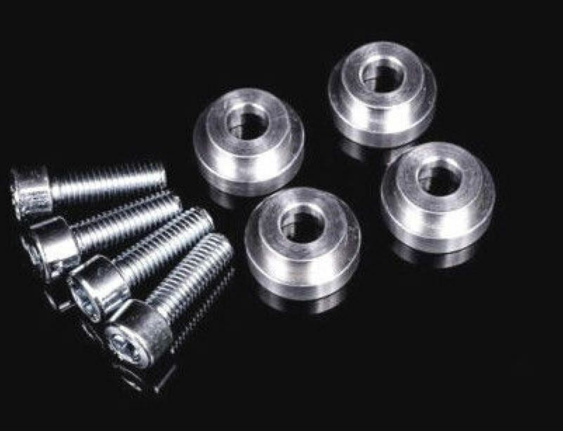 Solid aluminum shifter box plate base bushings for 2006-2011 Honda Civic Si 8th Gen manual transmission, by Jack Spania Racing.