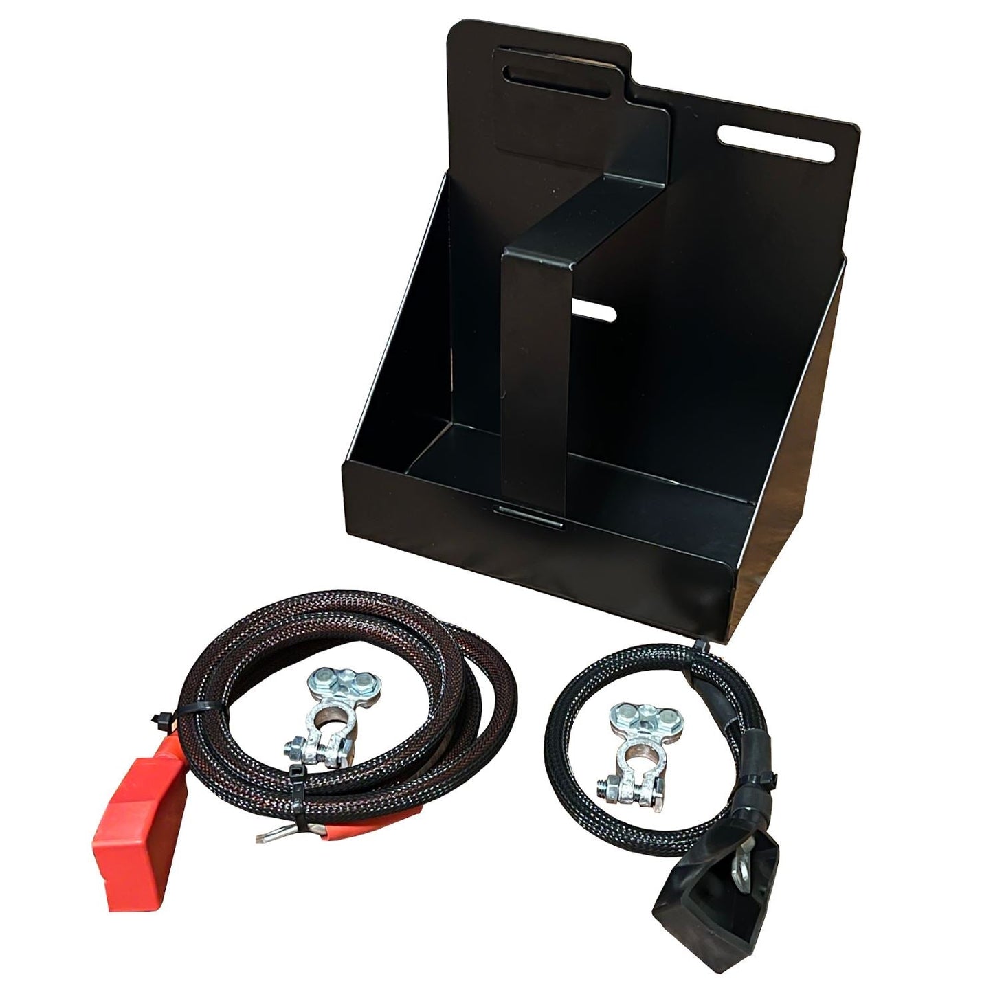 Jack Spania Racing Acura RSX DC5 battery tuck relocation kit installed near front passenger bumper on 2002-2006 Type S EP3 engine car.