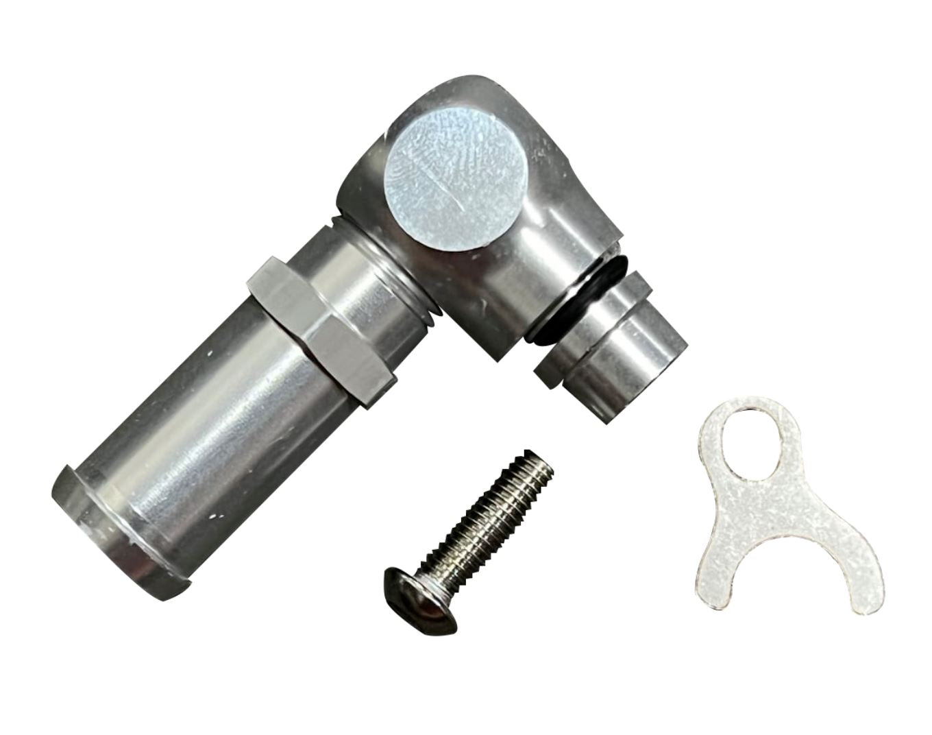 Jack Spania Racing K Series K20 K24 RSX power steering pump inlet fitting for K swap, low pressure suspension part.