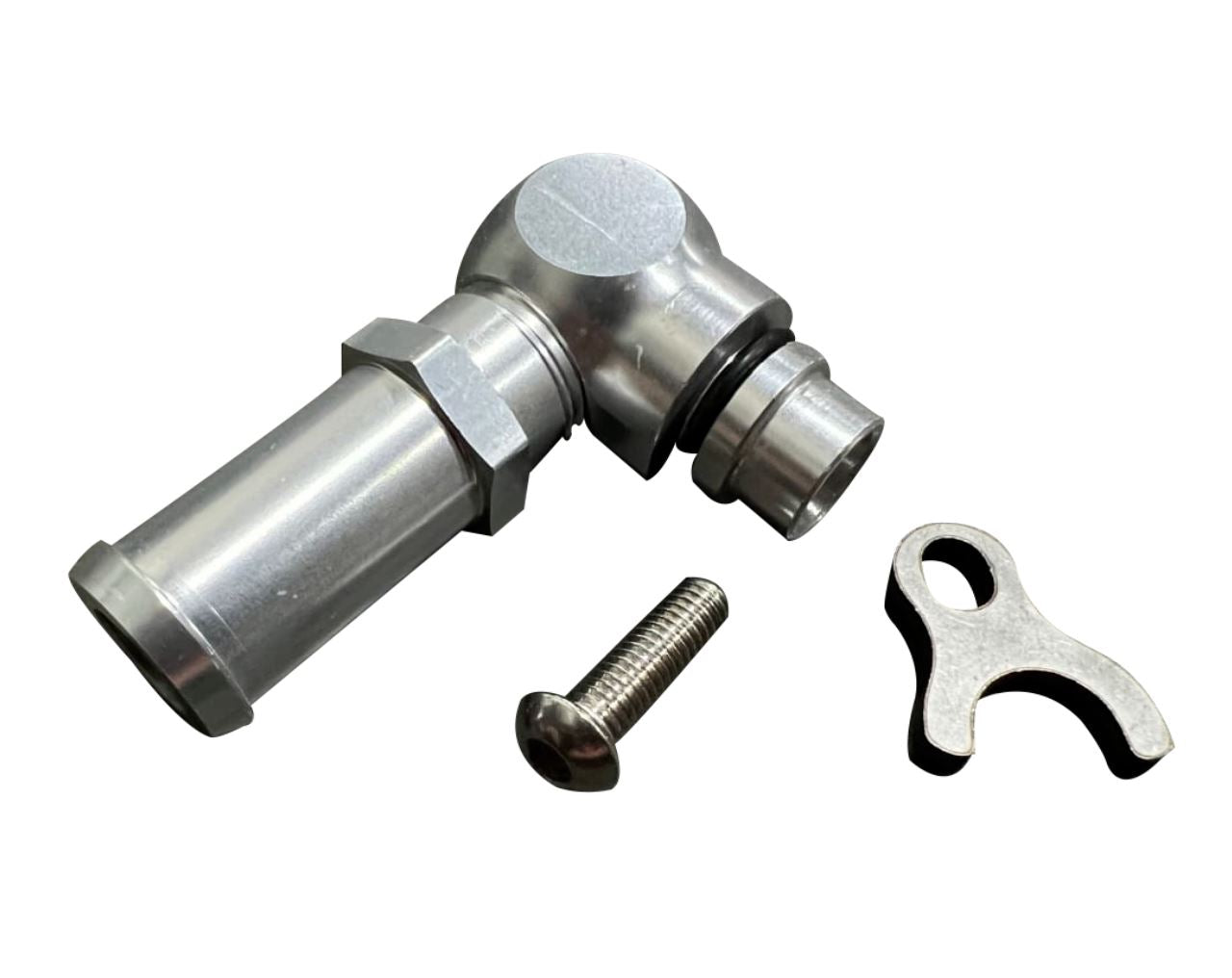 Jack Spania Racing K Series K20 K24 RSX power steering pump inlet fitting for K swap, low pressure suspension part.
