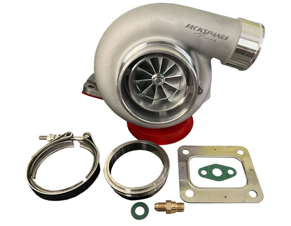 Jack Spania Racing GT3584RS billet wheel turbo with T3/T4 V-band turbine housing and anti-surge design, engine performance part
