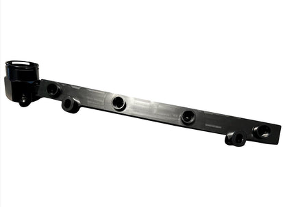 Billet aluminum high flow fuel rail upgrade kit for VW Audi 1.8T engine, compatible with Golf A4, by Jack Spania Racing.
