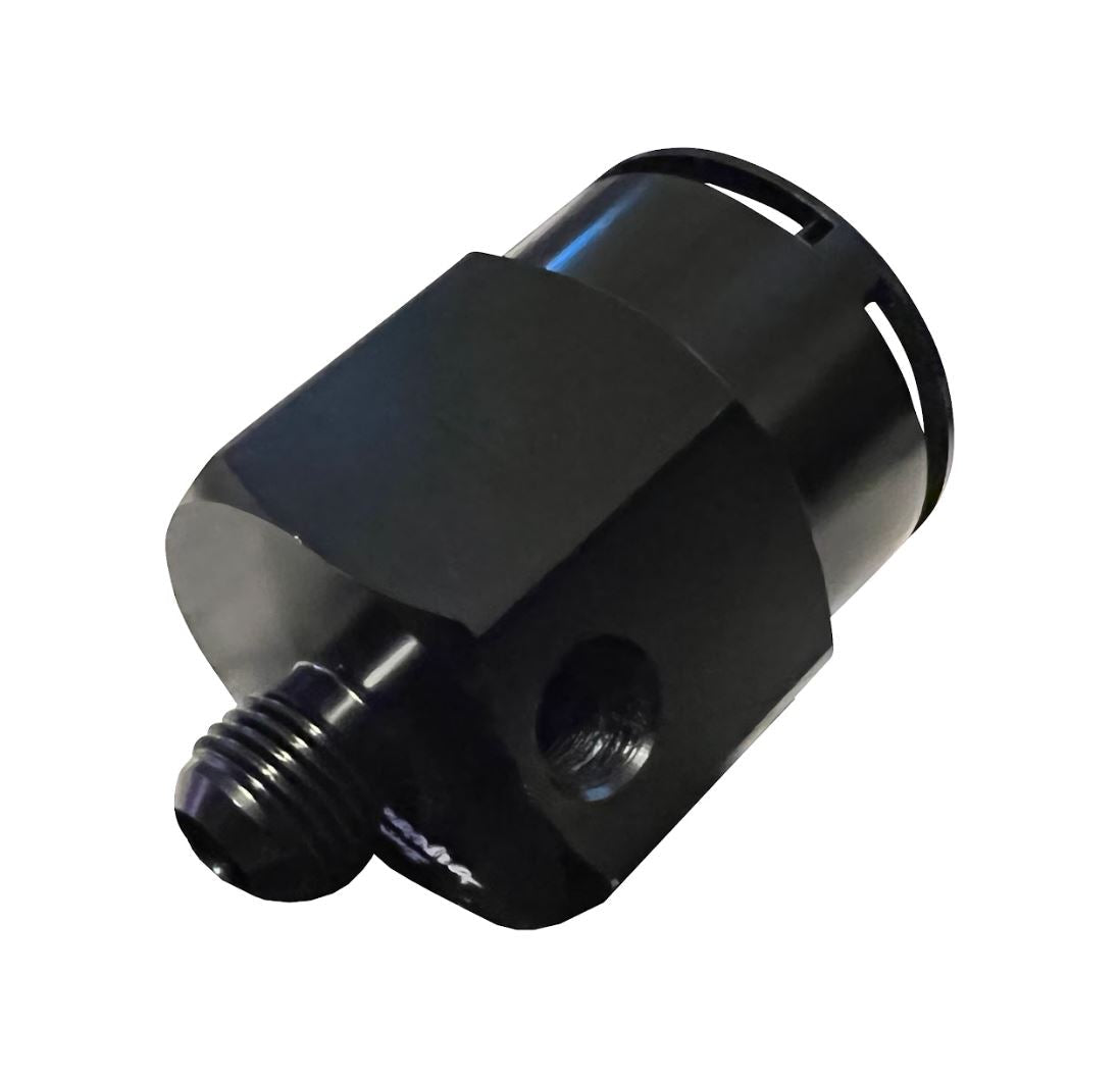 Jack Spania Racing VW Audi 1.8T fuel pressure regulator FPR housing adapter for remote mount on Golf and Jetta engines.