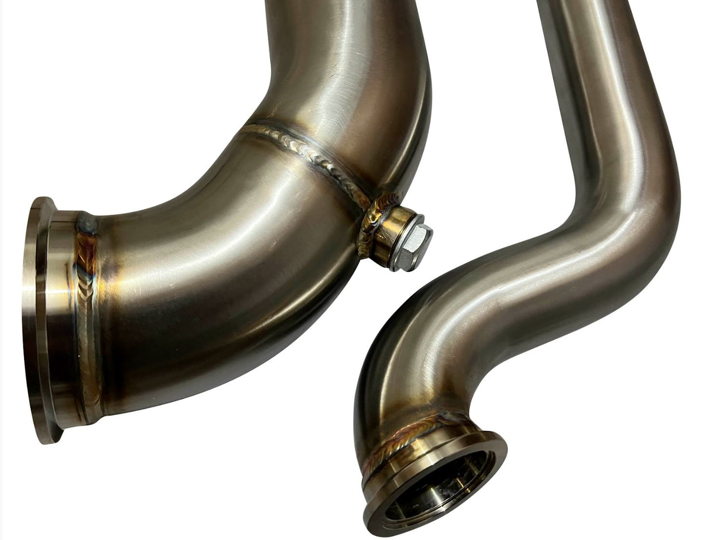 Jack Spania Racing B Series turbo kit ceramic coated top mount manifold up pipe with 44mm T3 flange and 6262 3582 turbo.