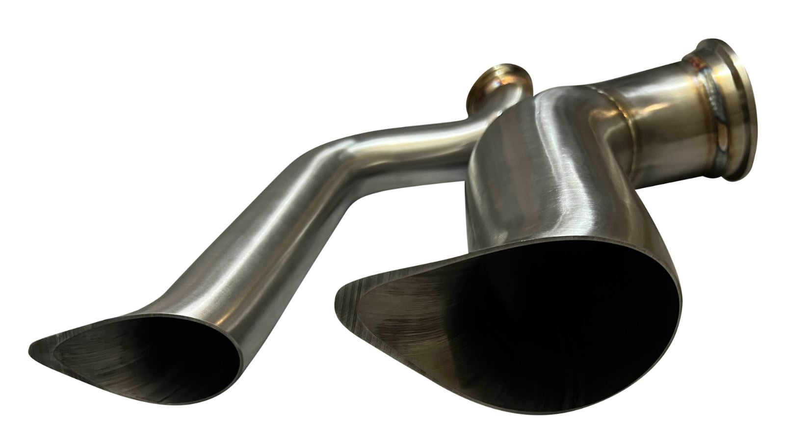 Jack Spania Racing B Series Tear Drop Hood Exit Up Pipe Dump Tube for top mount turbo manifold exhaust system