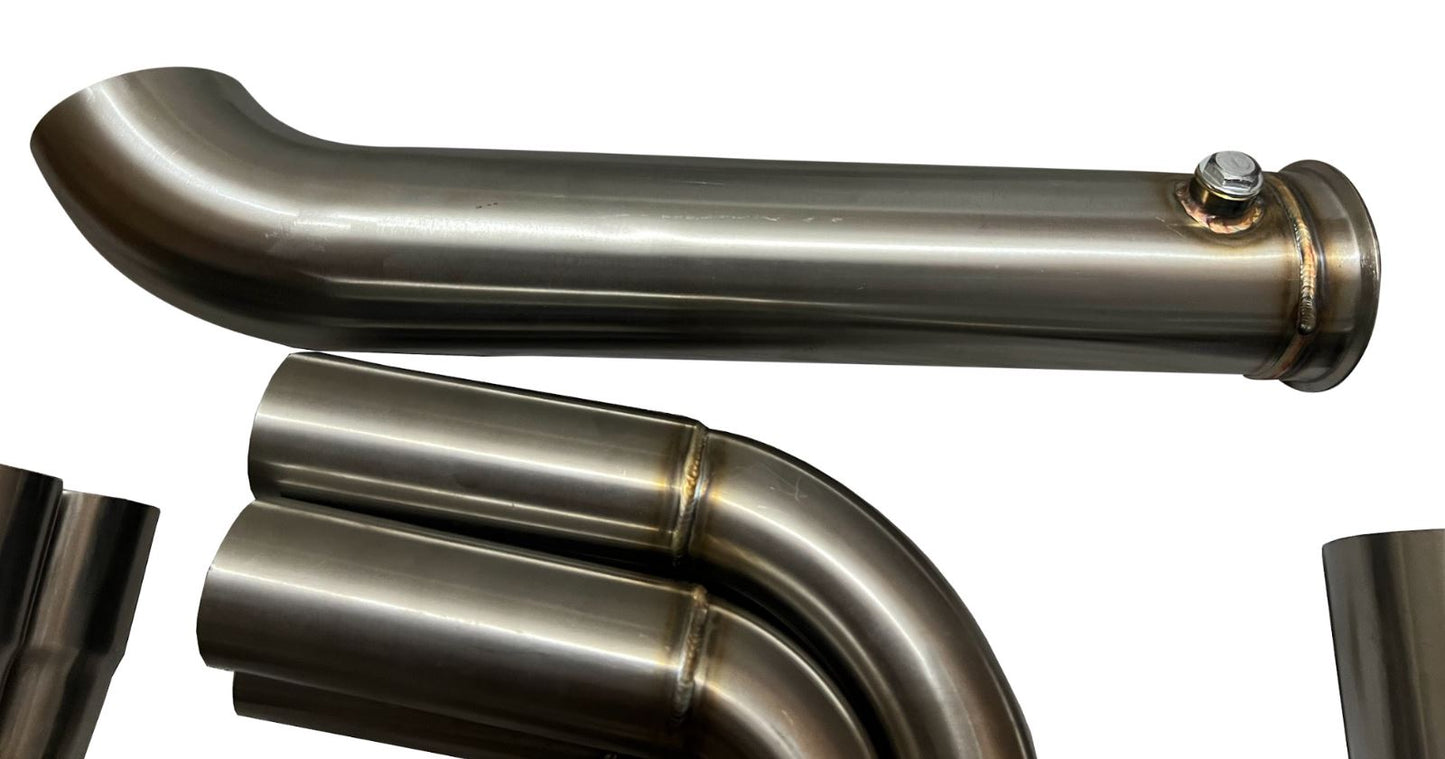 Jack Spania Racing hood fender exit forward lean race drag header for Honda Acura K-series swap, featuring exhaust parts design.