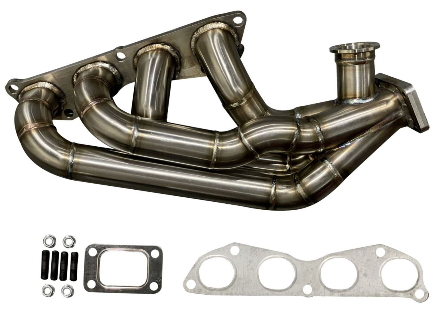 Jack Spania Racing K Series Sidewinder manifold for K20, K24, T3, T4 turbo setups on Honda Civic, Integra, CRX, and EG EK models