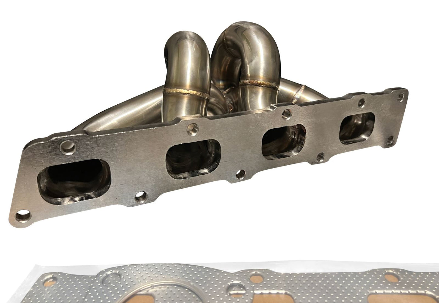 Jack Spania Racing Polaris Slingshot Ramhorn Race Exhaust Manifold header for 2.4L turbo engine, stainless steel construction.