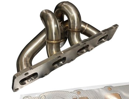 Jack Spania Racing Polaris Slingshot Ramhorn Race Exhaust Manifold for 2.4L engine, featuring stainless steel turbo header.