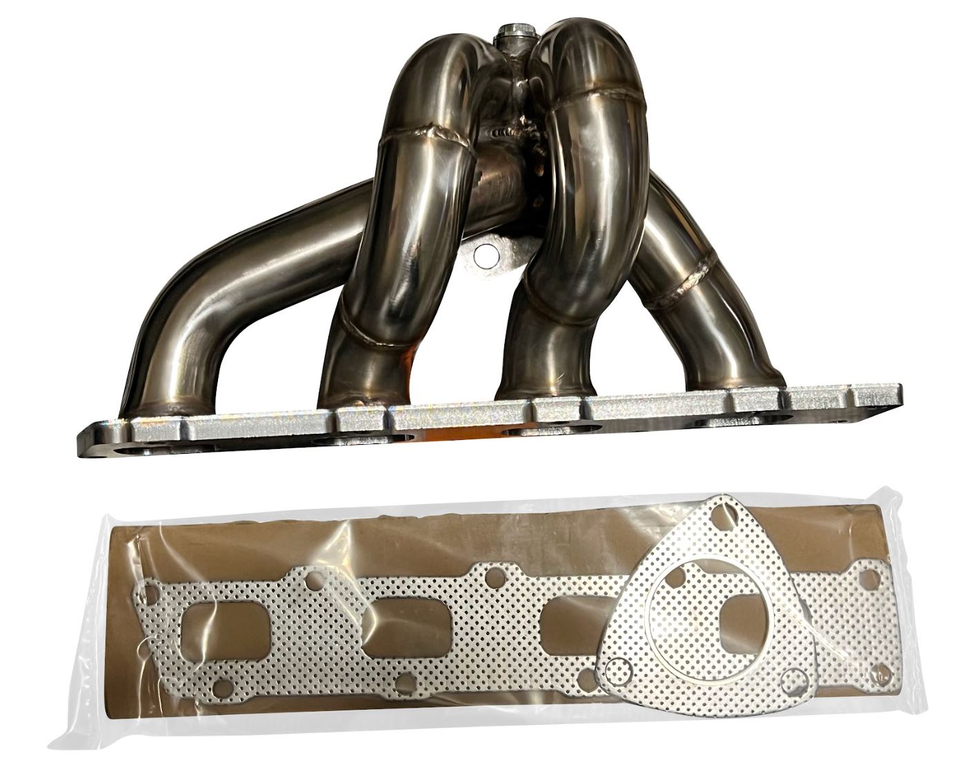 Polaris Slingshot Ramhorn race exhaust manifold by Jack Spania Racing for 2.4L engines, made of stainless steel