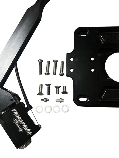Billet short shifter box for Nissan 350Z, Infiniti G35, 6-speed transmission, Jack Spania Racing transmission part with lockout feature.