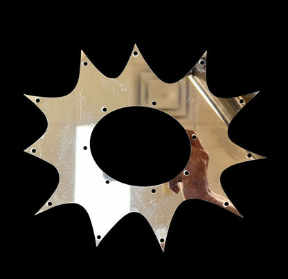 Universal exhaust plate hood exit fender bumper pipe shield by Jack Spania Racing, showing protective metal component for vehicle exhaust.