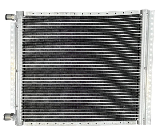 Exterior view of Jack Spania Racing AC universal air conditioning condenser with parallel flow, 14x16 size.