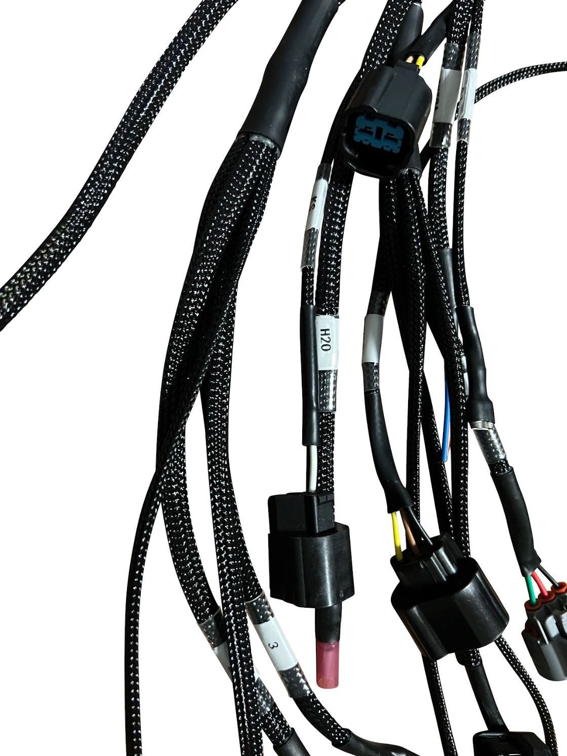 Jack Spania Racing K20 K24 K Series tucked engine harness for Honda Acura K swap, compatible with RSX 05-06, LHD and RHD vehicles.