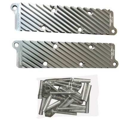 Jack Spania Racing 2.7T Conversion Coil Pack Hold Down Bracket Kit for Audi engine parts, shown mounted on engine assembly.