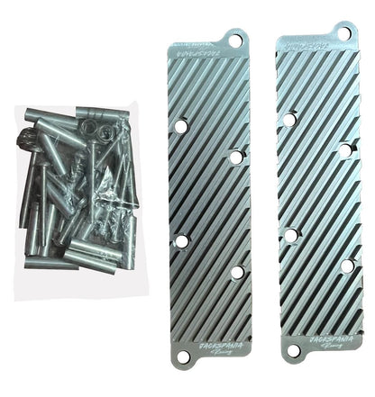 Jack Spania Racing 2.7T Conversion Coil Pack Hold Down Bracket Kit for Audi engine parts, showing the metal bracket and mounting hardware.