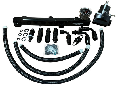 Jack Spania Racing H Series Tucked Fuel Pressure Regulator Gauge Rail Line for Honda Prelude engine parts.