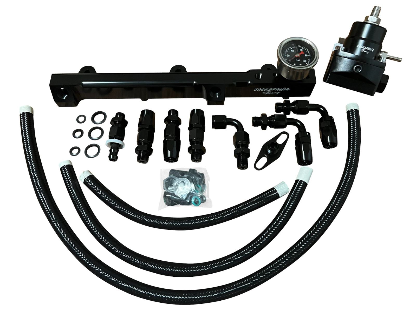 Jack Spania Racing H Series Tucked Fuel Pressure Regulator Gauge Rail Line for Honda Prelude engine parts
