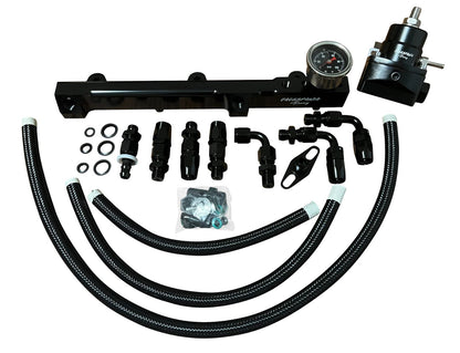 Jack Spania Racing H Series Tucked Fuel Pressure Regulator Gauge Rail Line for Honda Prelude engine parts