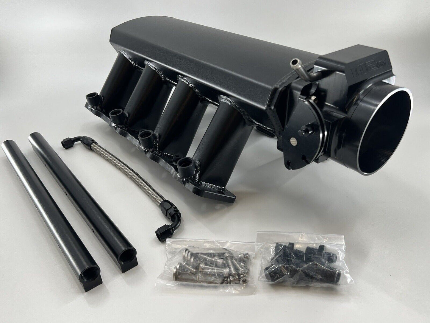 Chevrolet LS fabricated intake manifold throttle body for LS3 L92 engines, manufactured by Jack Spania Racing.