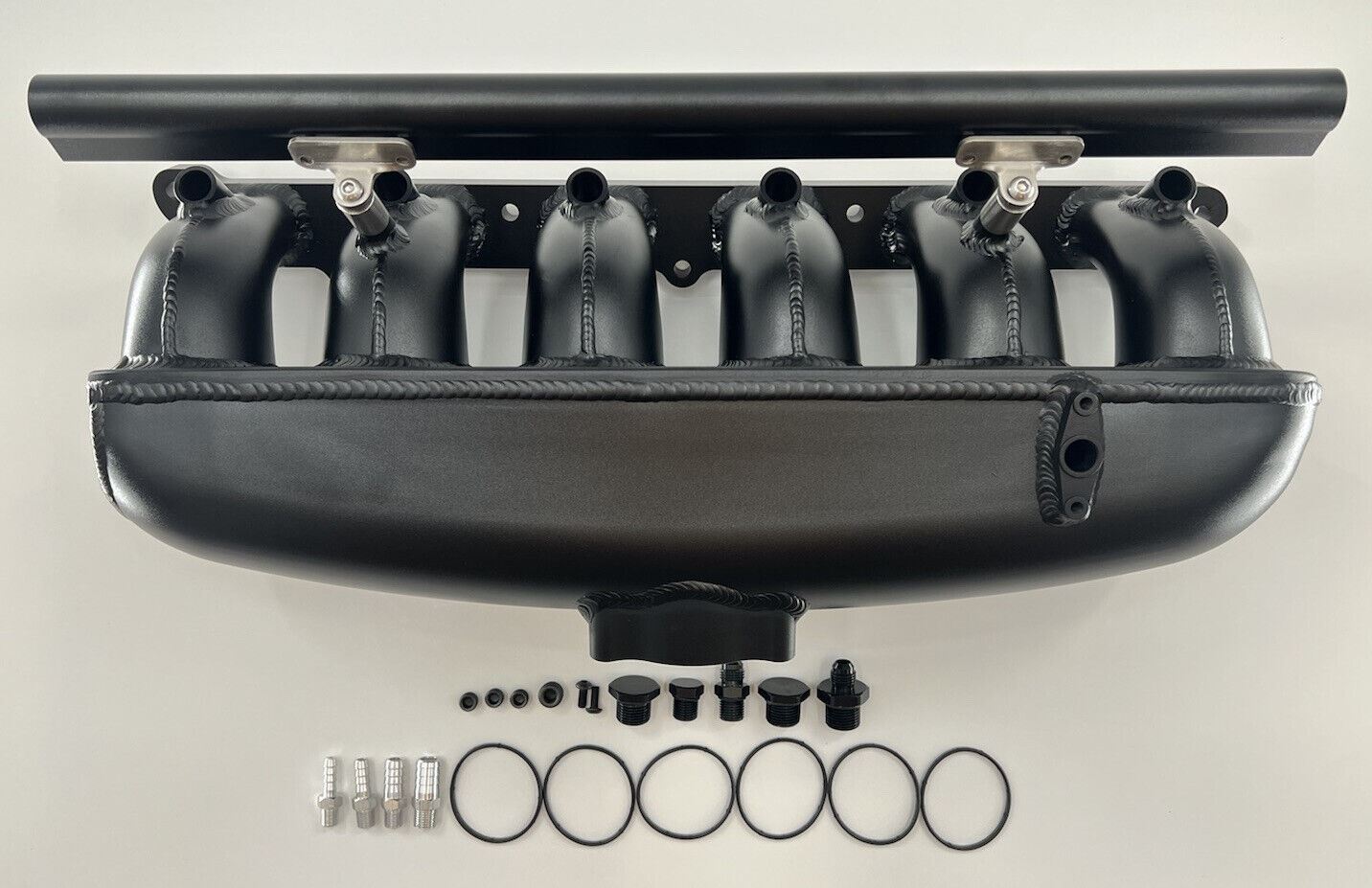 Center feed intake manifold fuel rail for BMW N54 135i 335i 535i E90 engine, made by Jack Spania Racing.
