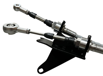 Jack Spania Racing K Series shifter box cables for MR2 swap with K20 K24 transmission, automotive transmission parts.