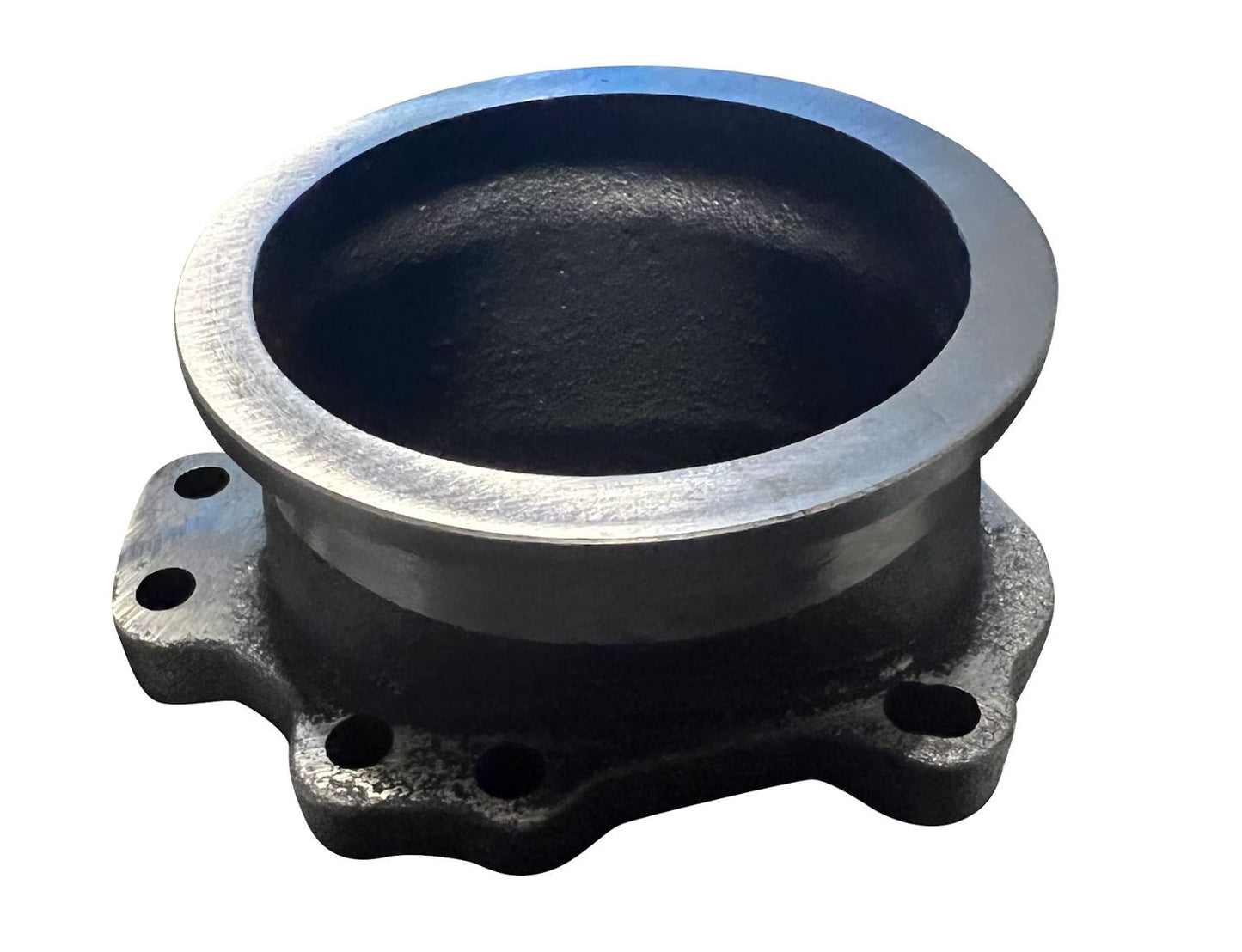 Jack Spania Racing GT25 GT28 3-inch to 8-bolt V-band turbo exhaust flange adapter for engine performance.