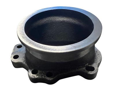 Jack Spania Racing GT25 GT28 3-inch to 8-bolt V-band turbo exhaust flange adapter for engine performance.