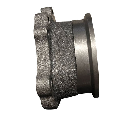 Jack Spania Racing GT25 GT28 3-inch to 8-bolt V-band turbo exhaust flange adapter for engine exhaust systems.