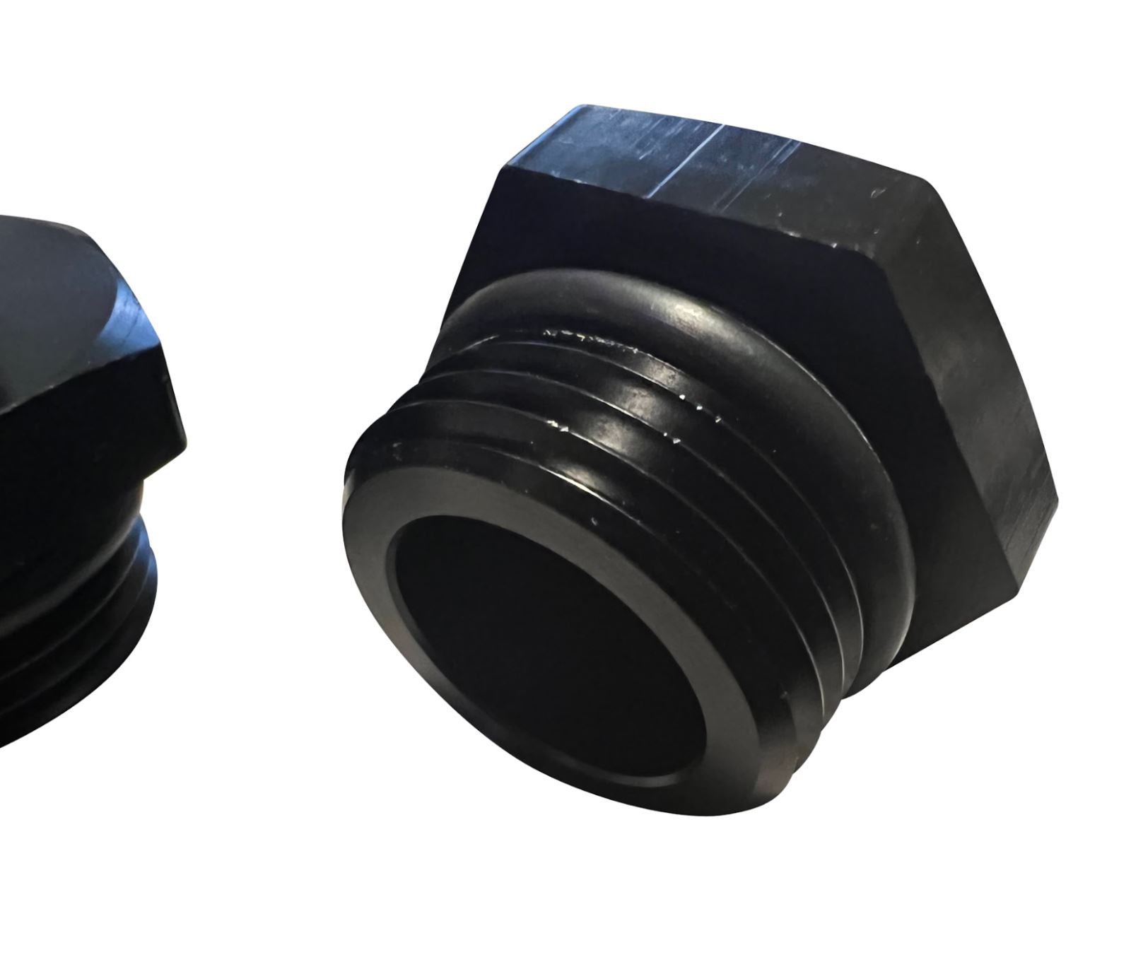 Jack Spania Racing 2X 8AN flare to -10AN ORB male boss fuel pump rail adapter for engine upgrades.