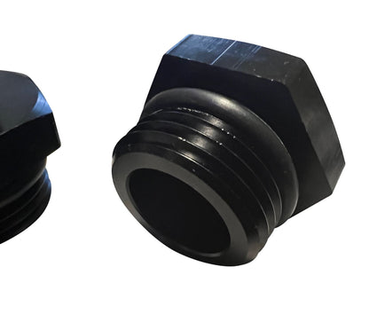 Jack Spania Racing 2X 8AN flare to -10AN ORB male boss fuel pump rail adapter for engine upgrades.
