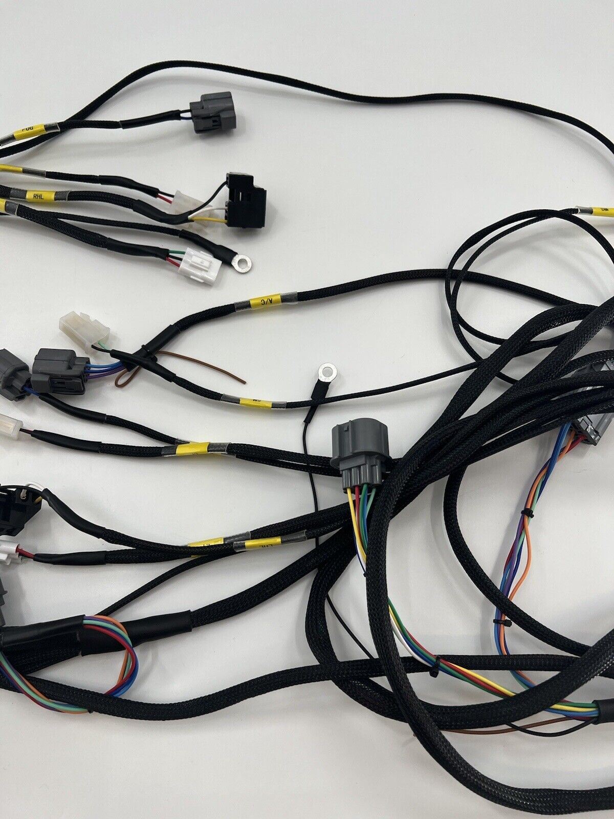Honda Acura EK Civic front end headlight wire tuck harness with blinkers, engine part by Jack Spania Racing