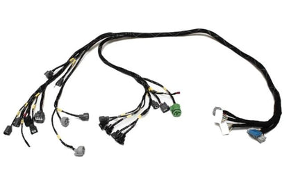 H Series Tucked Engine Harness Kit for Honda Acura EK 99-00 by Jack Spania Racing, showing detailed engine wiring components.