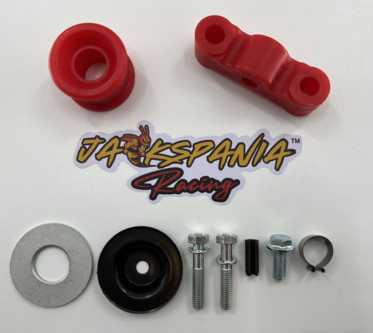 Jack Spania Racing polyurethane poly shifter bushings for EG, EK, Si, Type R, B Series suspension upgrade, shown in the image.