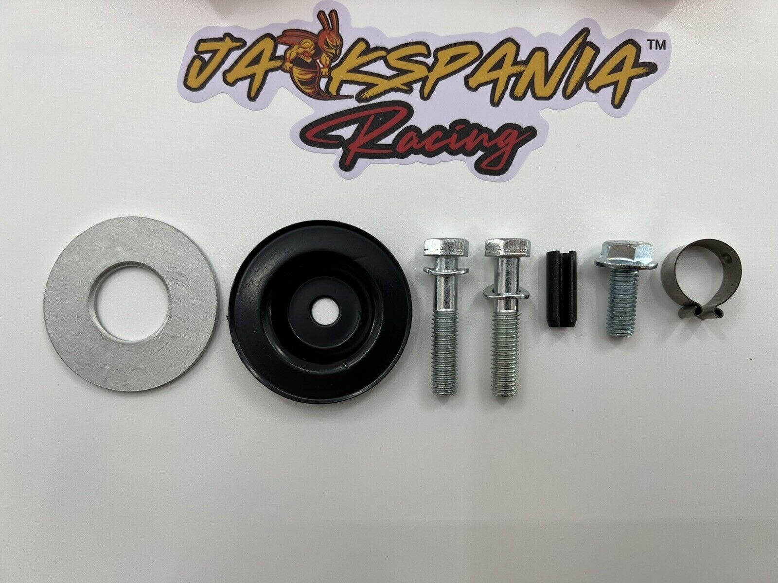 Jack Spania Racing polyurethane poly shifter bushings for EG EK Si Type R B Series suspension, shown in close-up detail.