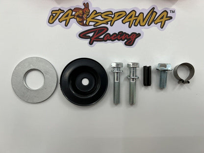 Jack Spania Racing polyurethane poly shifter bushings for EG EK Si Type R B Series suspension, shown in close-up detail.