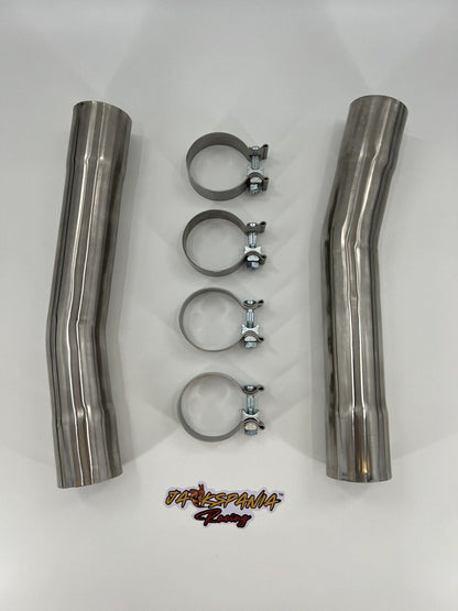 Jack Spania Racing mid muffler delete for Dodge Challenger and Charger SRT Scatpack Hellcat V8 engines, showing the exhaust modification.