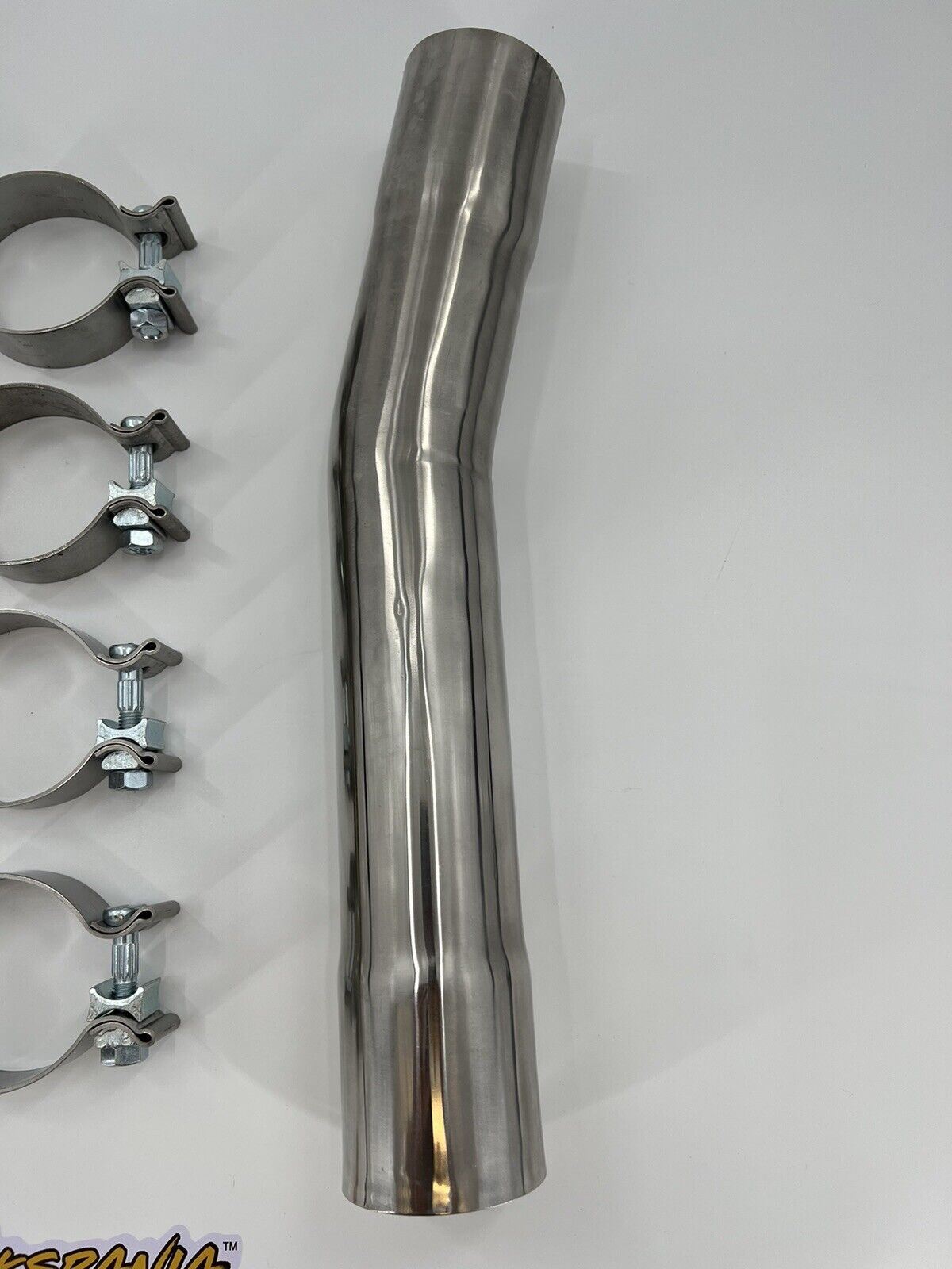 Jack Spania Racing mid muffler delete for Dodge Challenger Charger SRT Scatpack Hellcat V8 engine parts showing the exhaust modification.