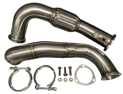 Jack Spania Racing K Series K20 K24 dual ball bearing turbo sidewinder exhaust manifold with intercooler for performance turbo setups.