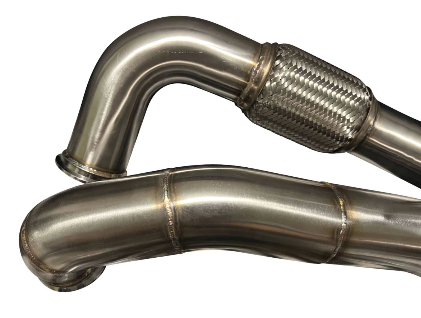 Jack Spania Racing K Series K20 K24 dual ball bearing turbo sidewinder exhaust manifold with intercooler for high-performance cars.