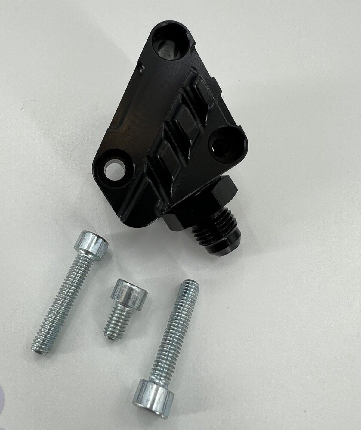 Jack Spania Racing K Series K20 K24 power steering line tuck fitting adapter for engine performance and repair.