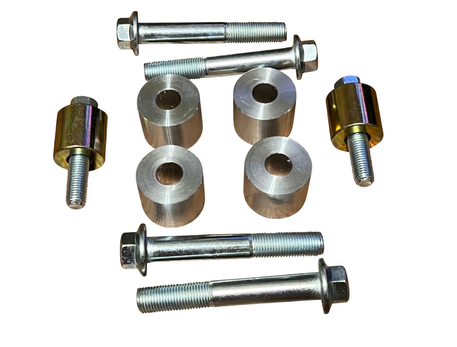Honda CR-V 02-06 trailing arm spacer kit from Jack Spania Racing, showing suspension parts on a white background.