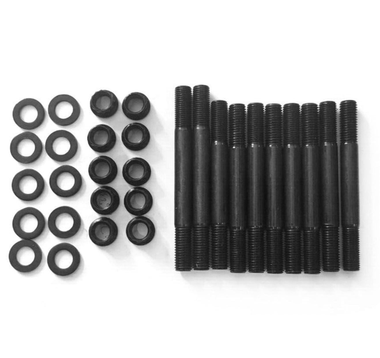 Engine main stud kit for Honda Civic, CRX, Del Sol B16A B16A2 B16A3 B Series by Jack Spania Racing, showing metal engine hardware.