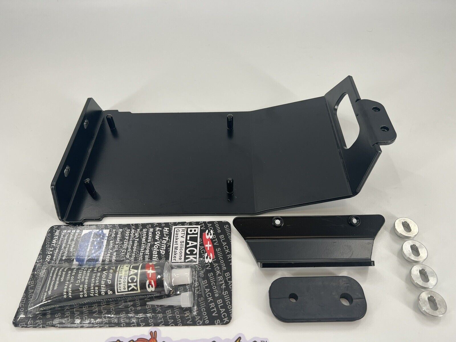 Jack Spania Racing RSX mounting kit for Honda Acura K Swap transmission, shown with mounting components for Civic and Integra models.