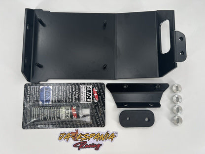 Jack Spania Racing RSX mounting kit for Honda Acura EG EK DC2 K Swap Civics and Integras, showing mounting hardware and transmission parts.