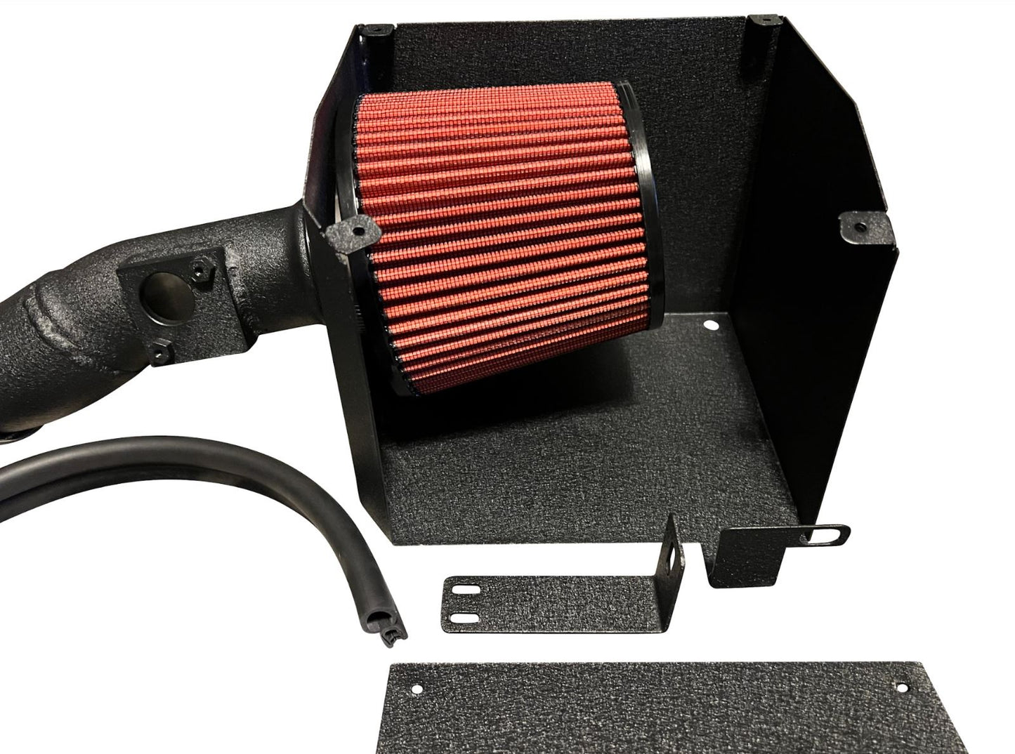Honda Civic 1.5T cold air intake filter heat shield by Jack Spania Racing installed on engine for improved airflow.